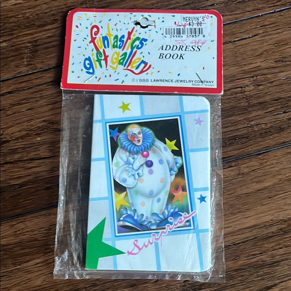 vintage clown address book